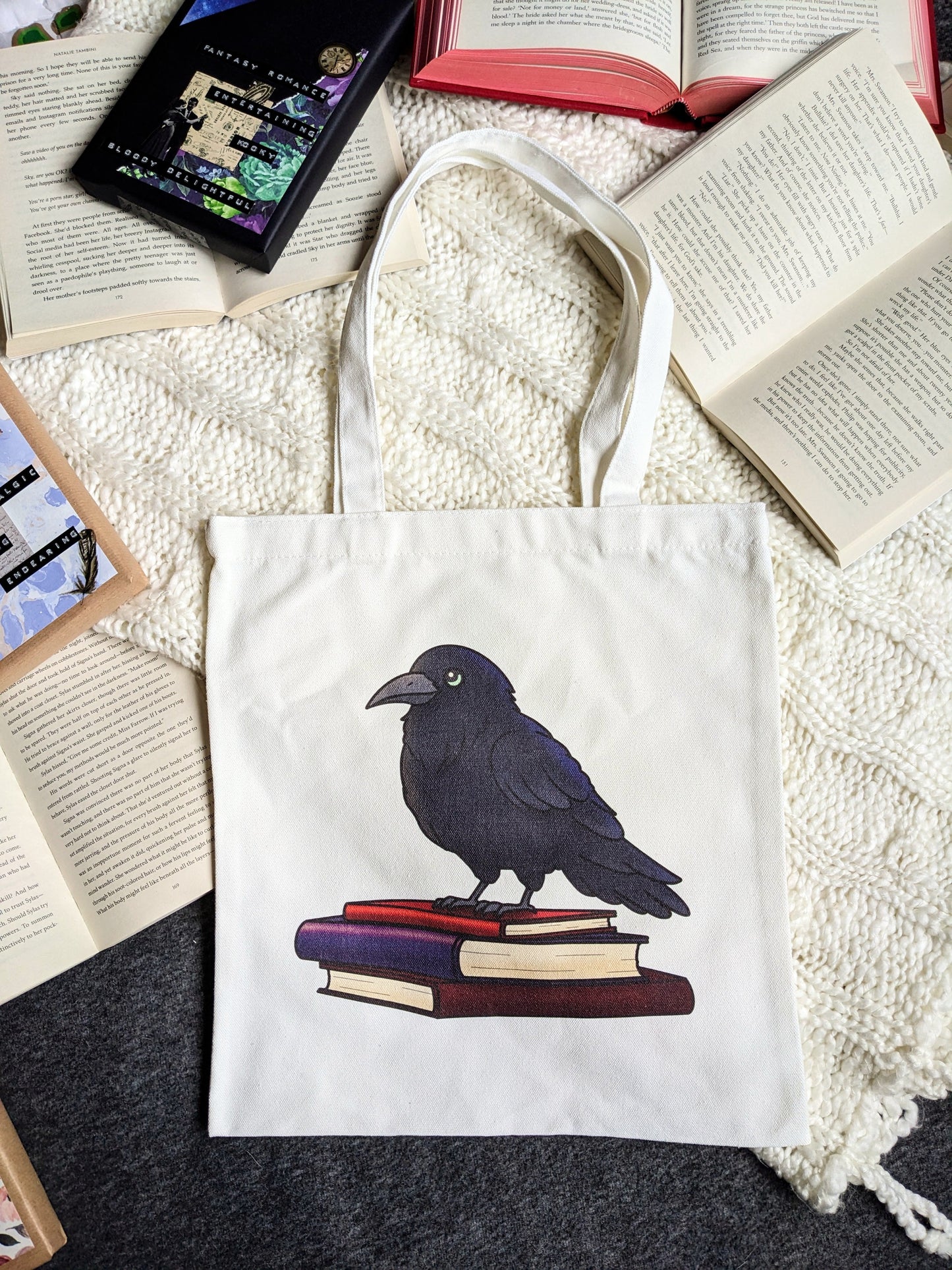 Poe the Raven Canvas Tote Bag
