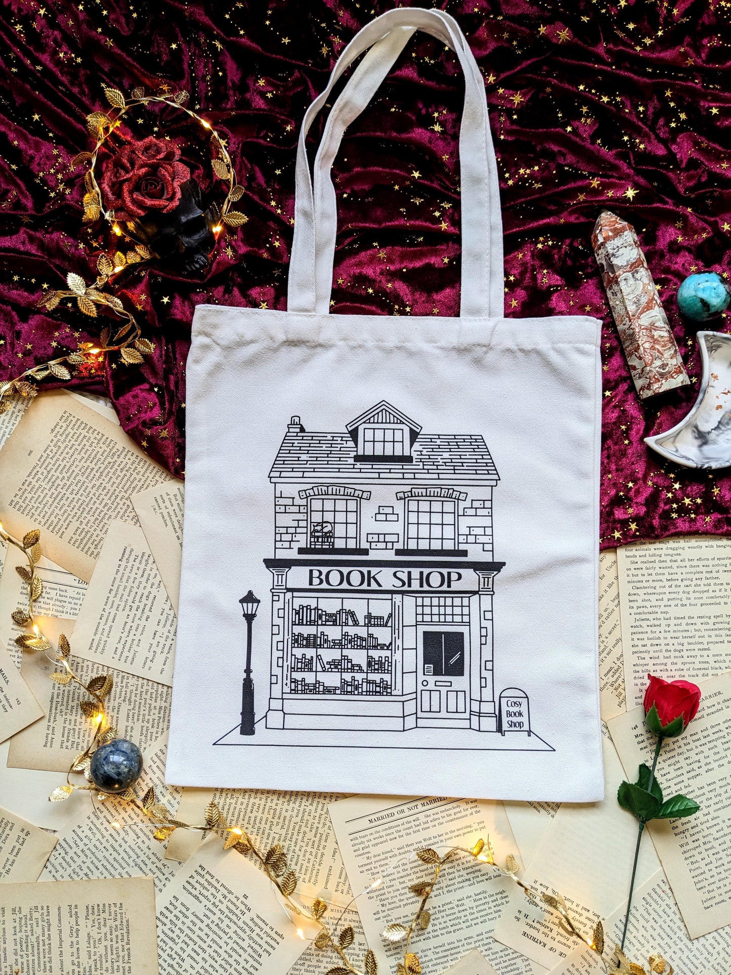 Cosy Bookshop Canvas Tote Bag