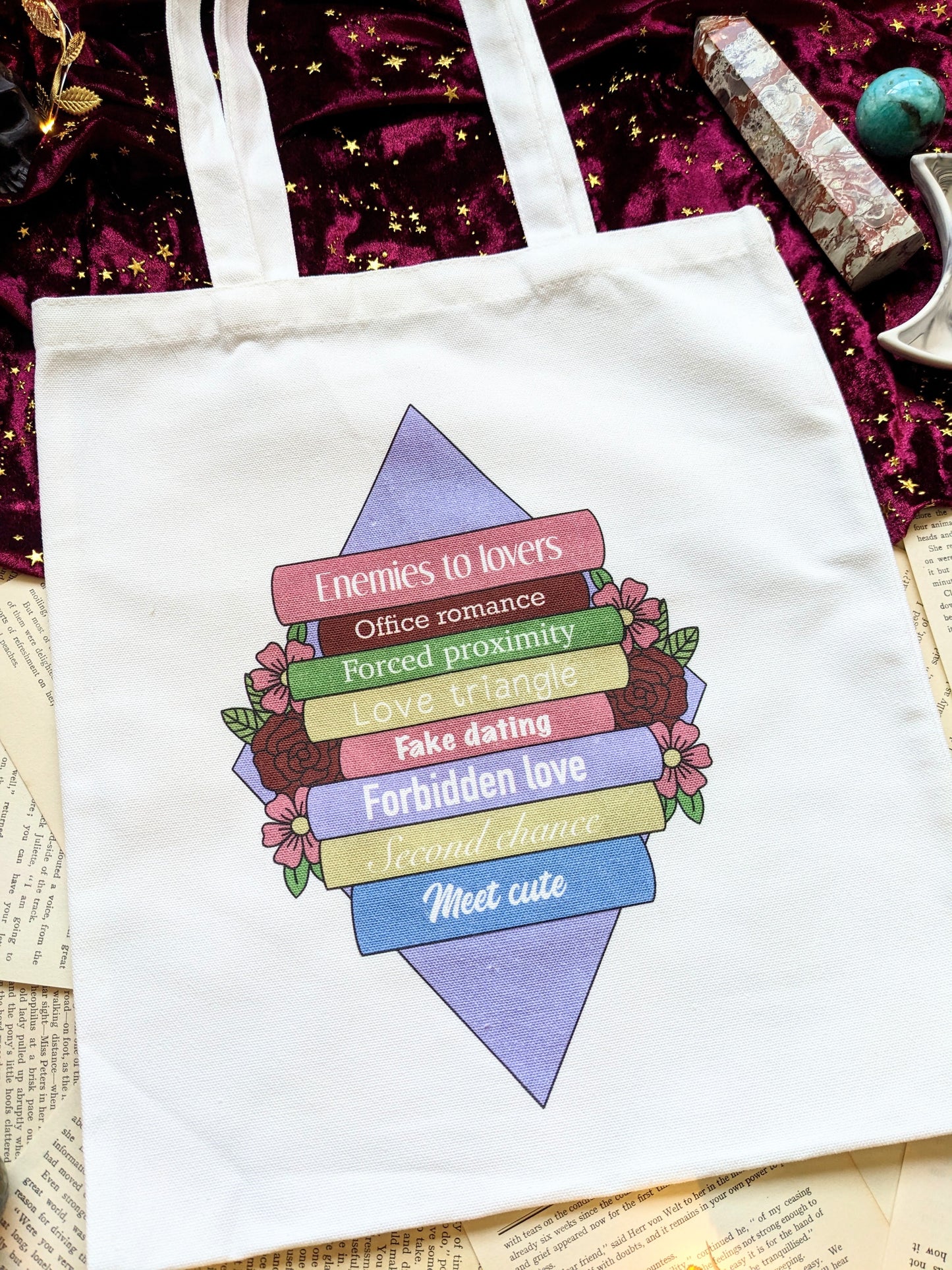 Romance Tropes Canvas Tote Bag