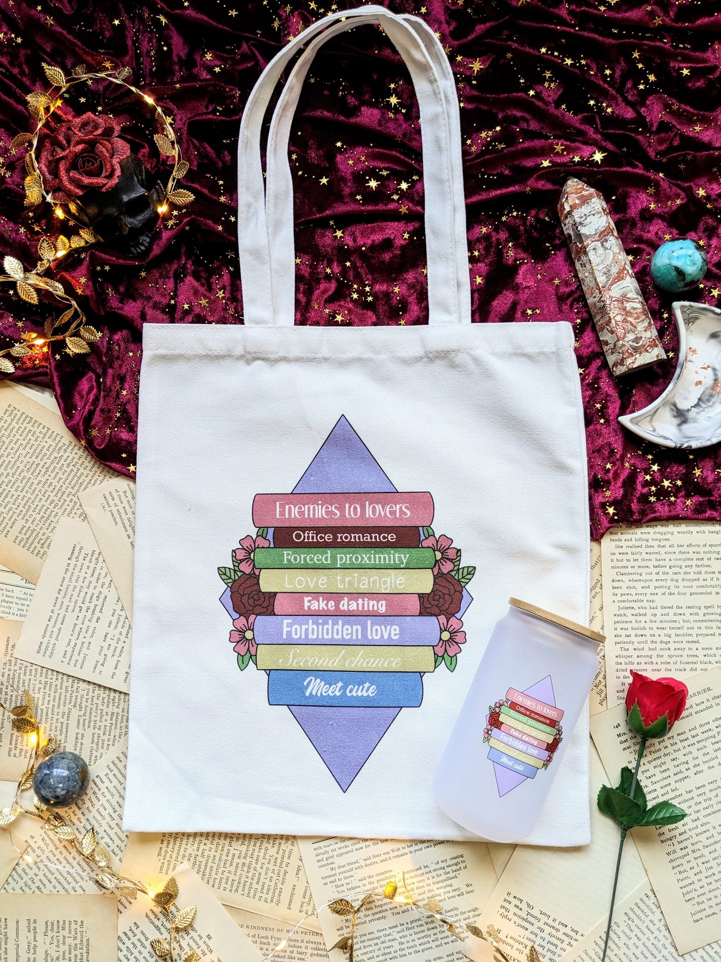 Romance Tropes Canvas Tote Bag
