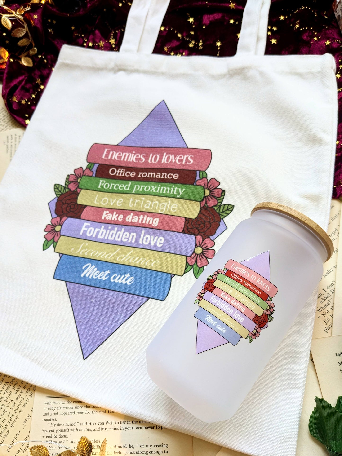 Romance Tropes Canvas Tote Bag
