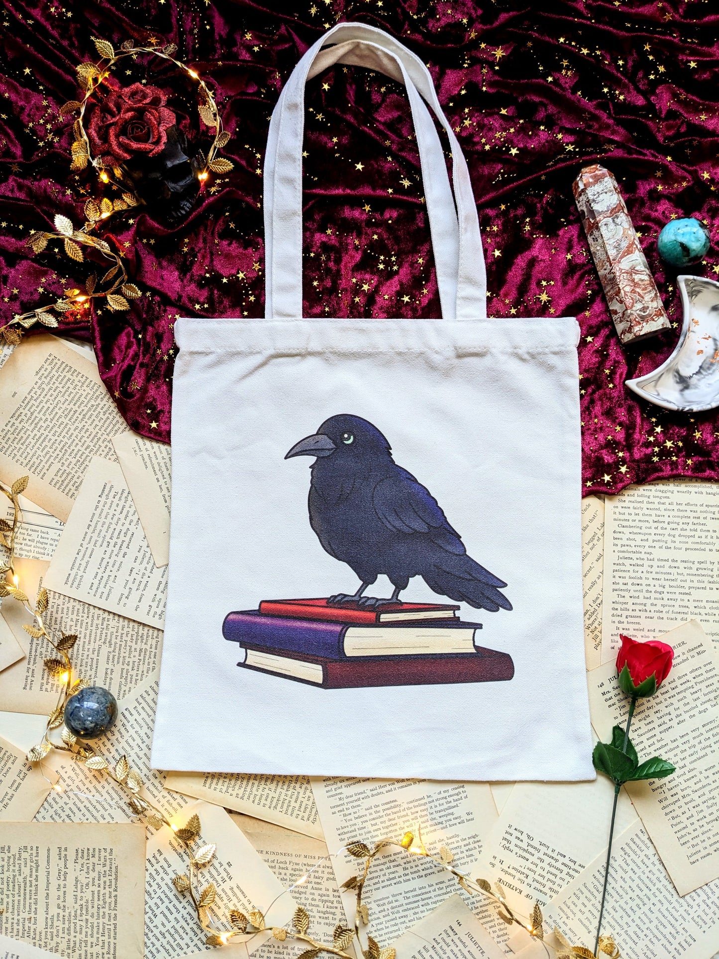 Poe the Raven Canvas Tote Bag