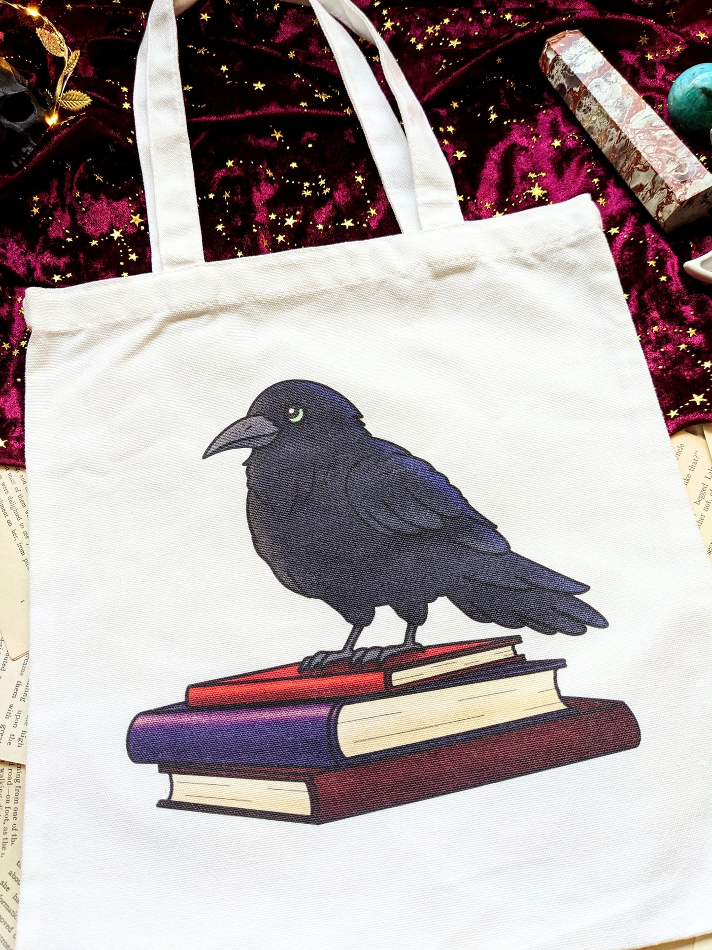 Poe the Raven Canvas Tote Bag