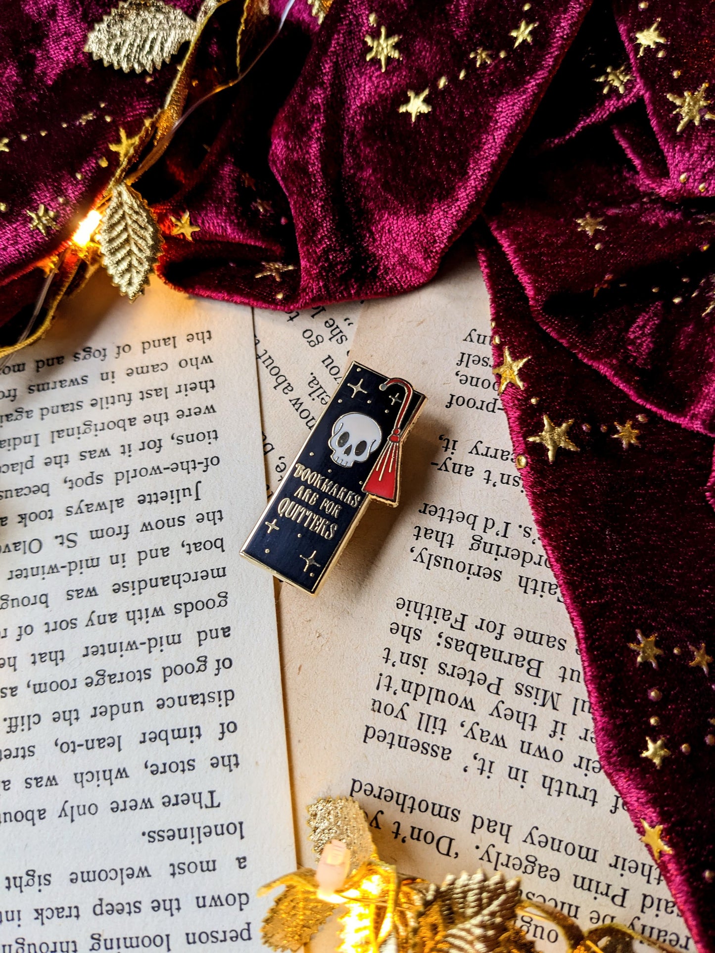 Bookmarks are for quitters hard enamel pin