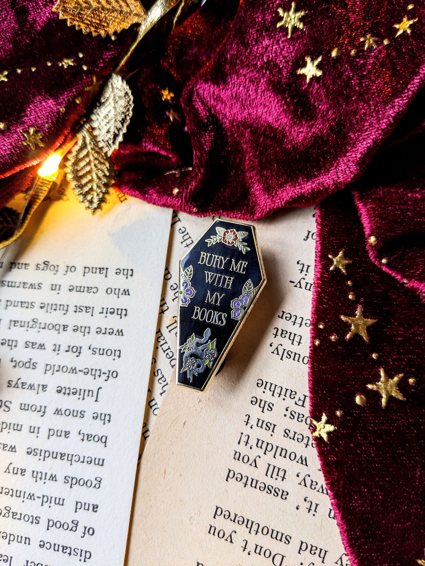 Bury me with my Book hard enamel pin