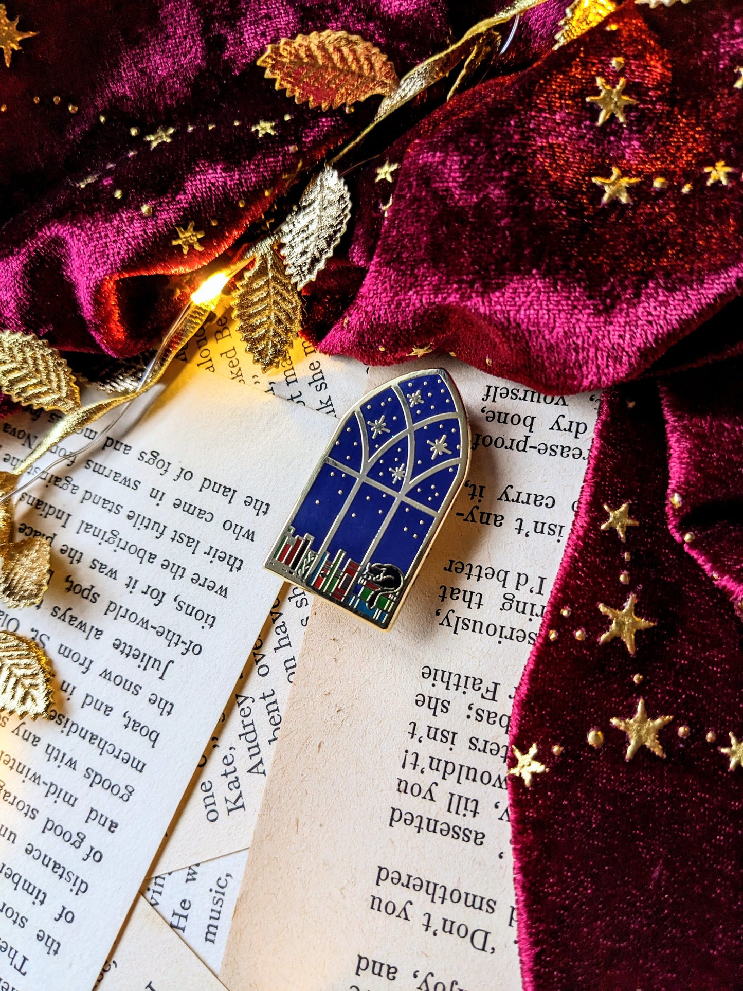 Library Window hard enamel pin