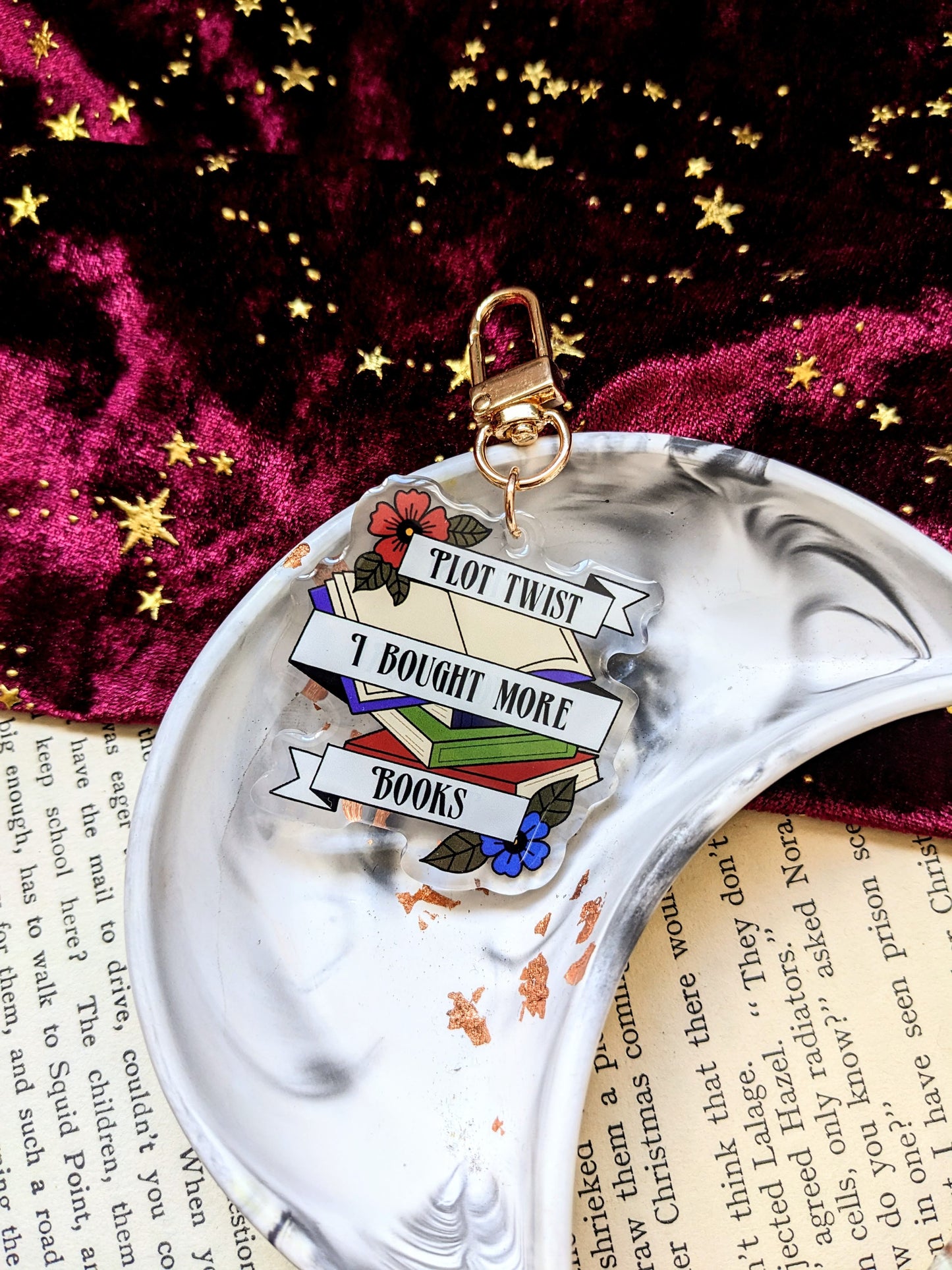 Plot Twist I Bought More Books Acrylic Key-ring