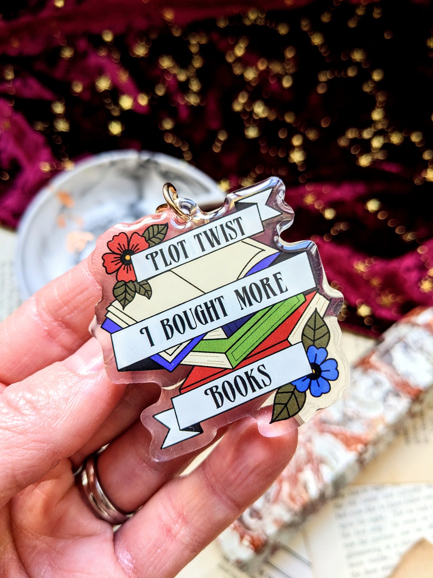 Plot Twist I Bought More Books Acrylic Key-ring