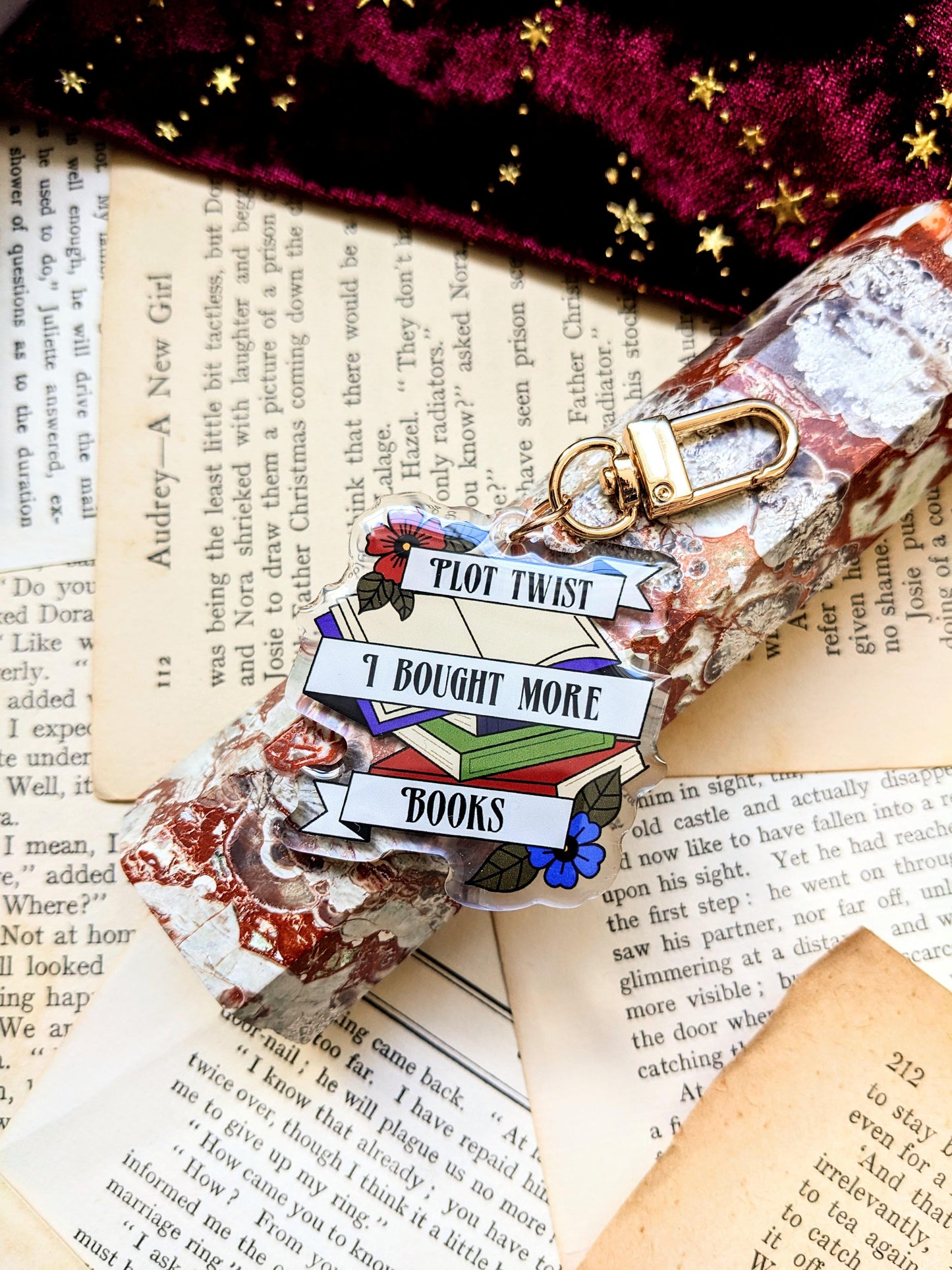 Plot Twist I Bought More Books Acrylic Key-ring