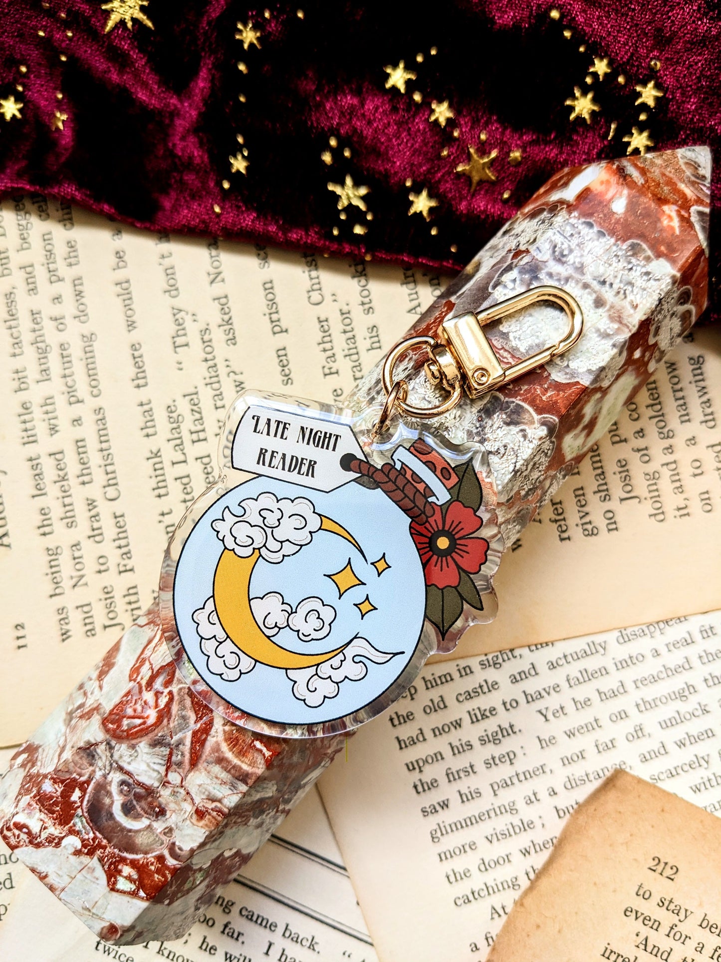 Late Night Reader Acrylic Key-ring
