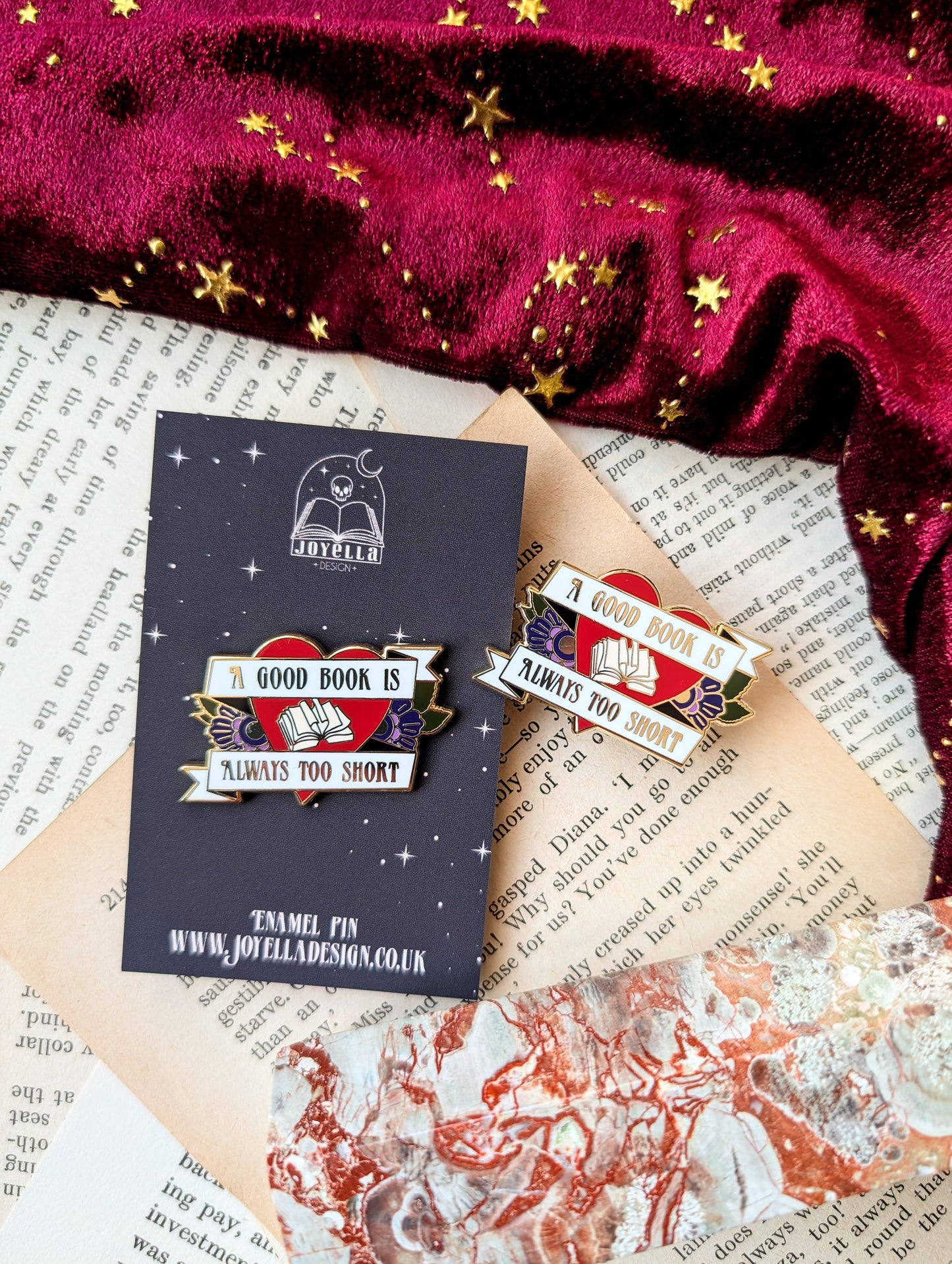 A Good Book is Always too Short hard enamel pin