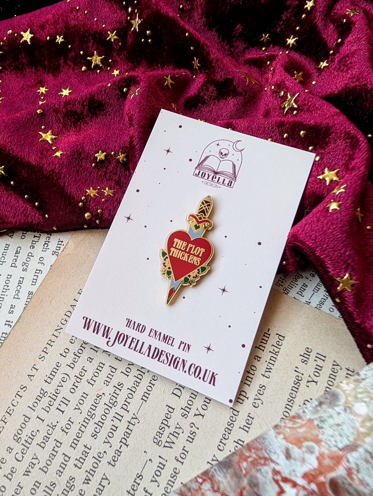 The Plot Thickens Dagger hard enamel pin