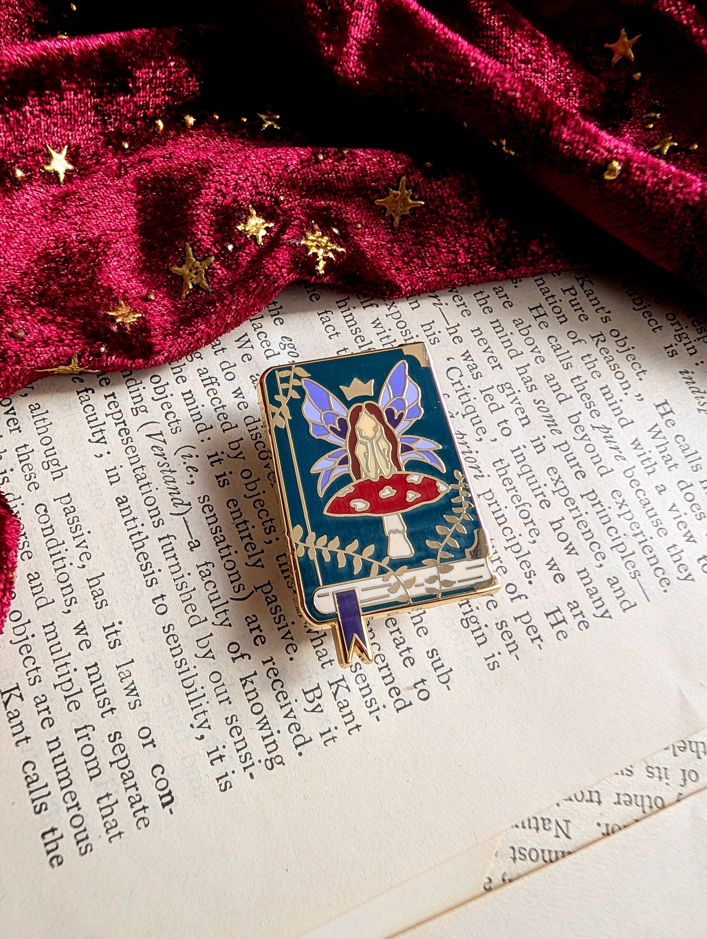 Fairy book enamel pin