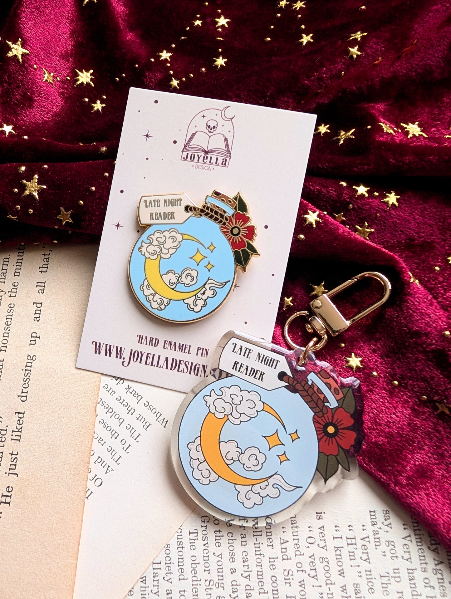 Late Night Reader Acrylic Key-ring