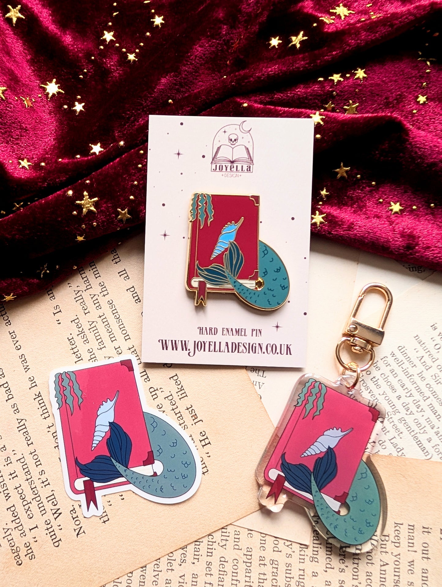 Mermaid Book Acrylic Key-ring