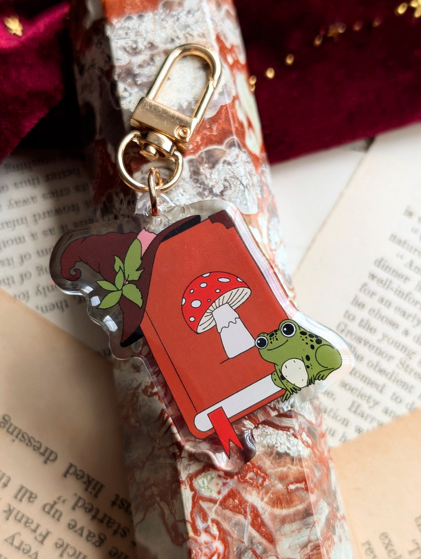 Cottagecore Witch Book Acrylic Key-ring