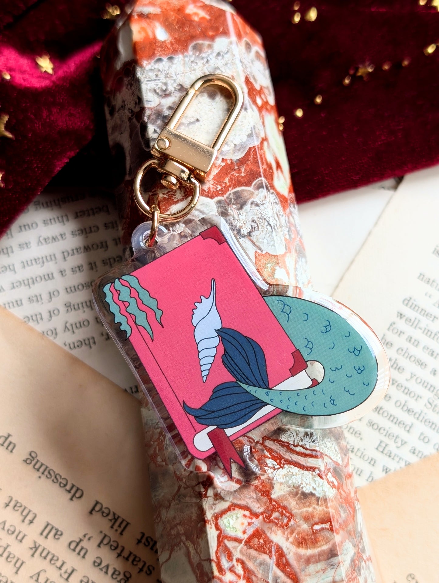 Mermaid Book Acrylic Key-ring