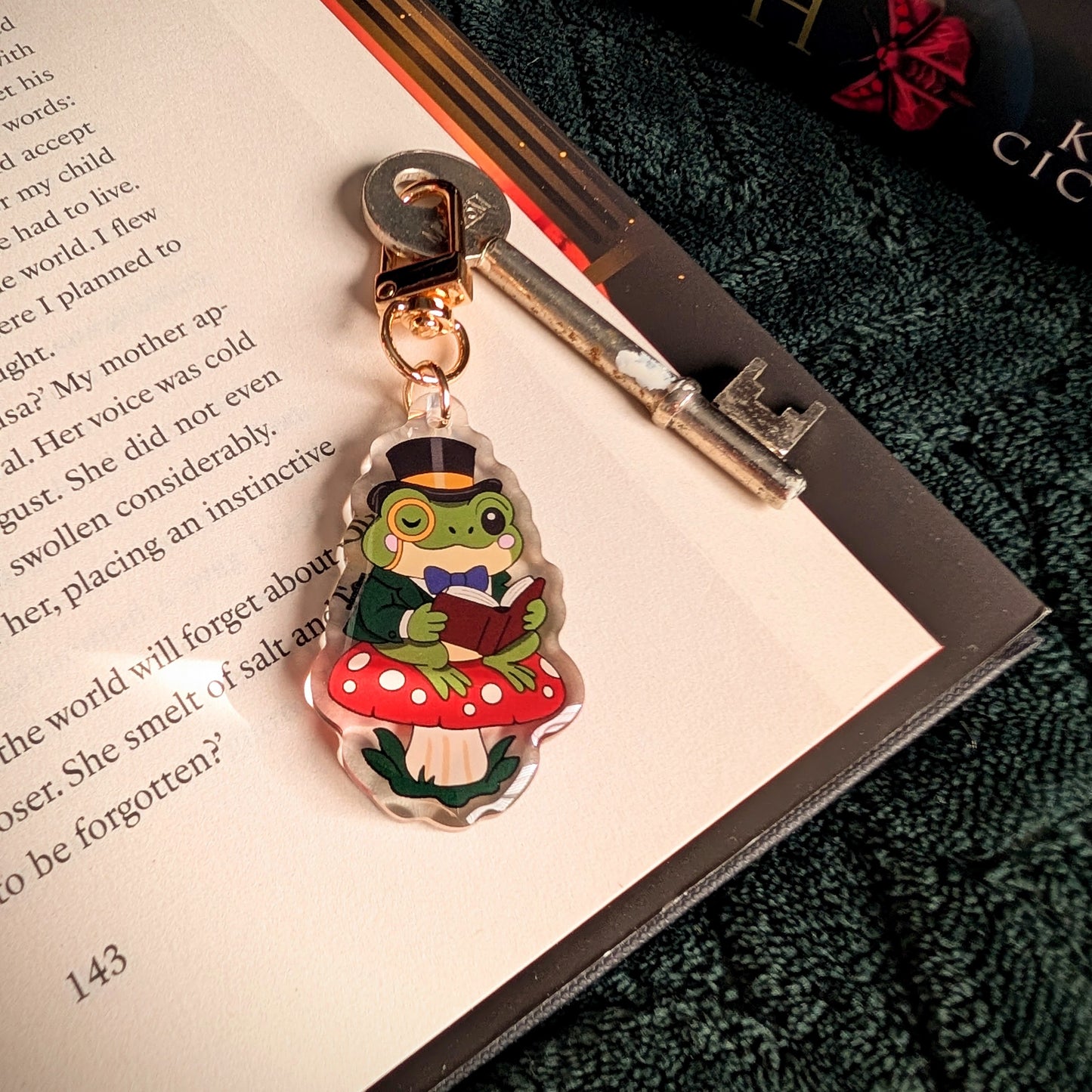 Frederick the Reading frog key-ring