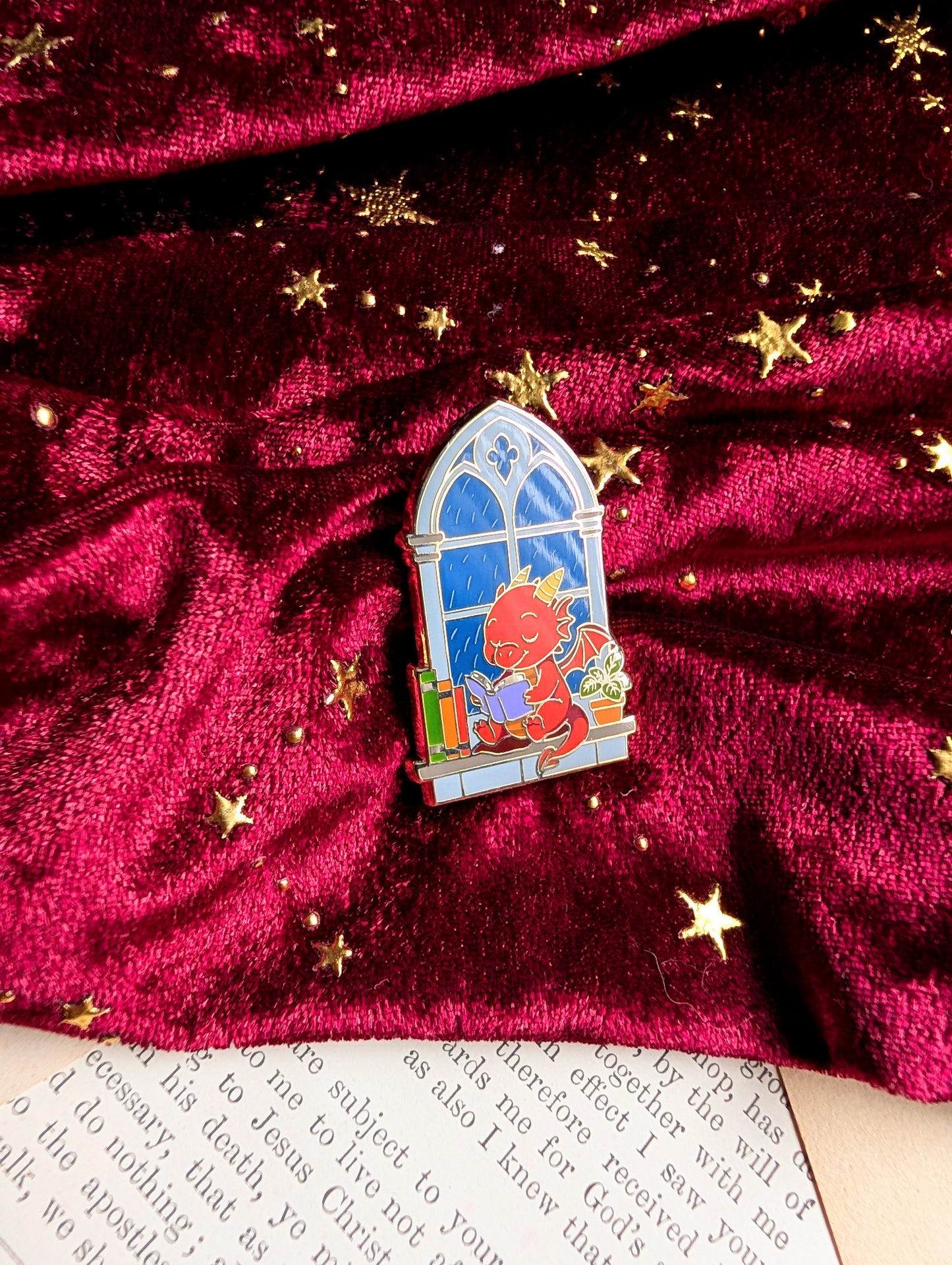 Ember and Dawn gothic window Enamel pin set