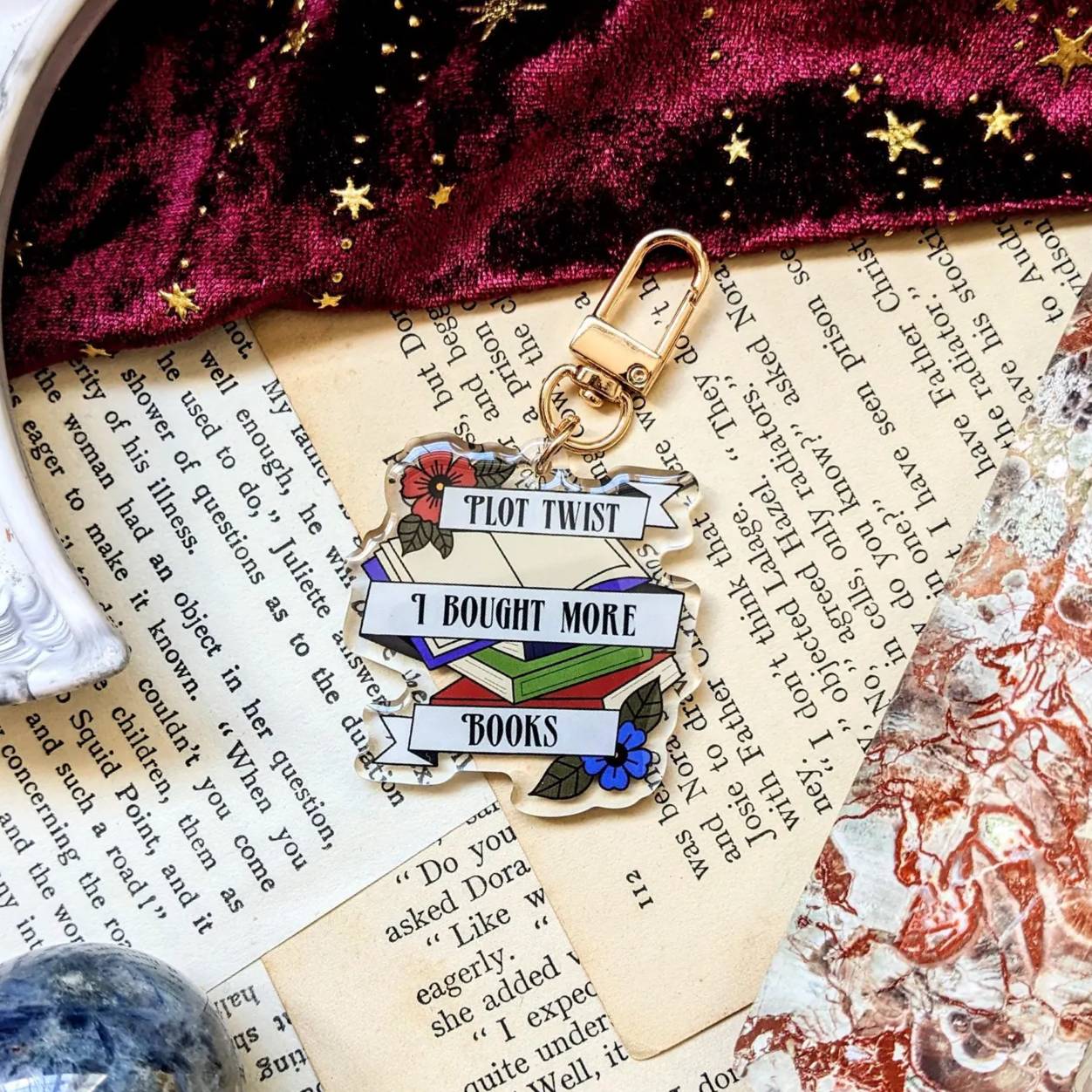 Plot Twist I Bought More Books Acrylic Key-ring