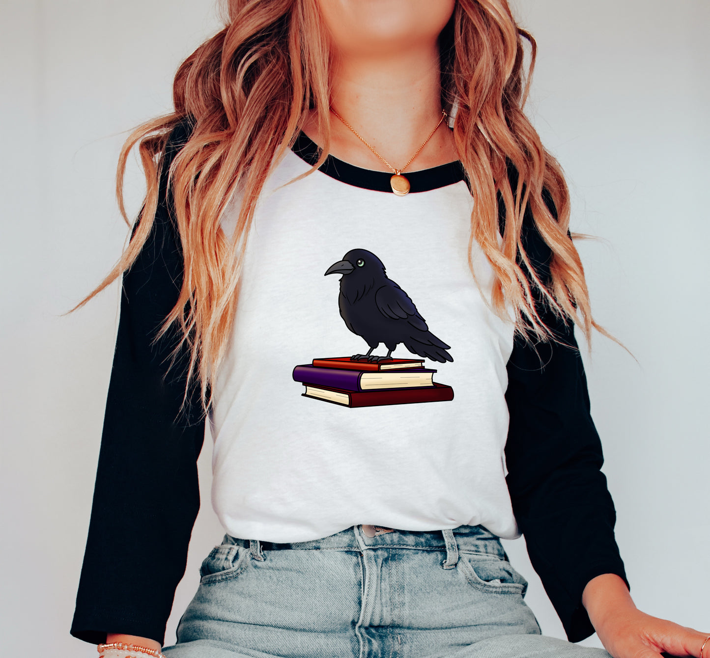 Raven Unisex 3/4 sleeve Raglan T-shirt