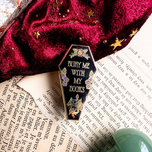 Bury me with my Book hard enamel pin