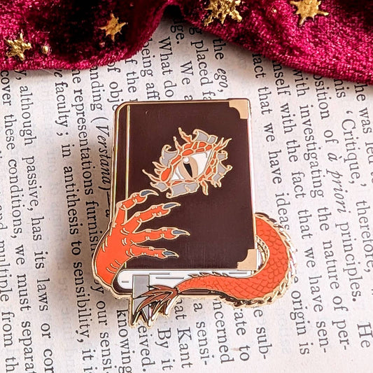 Dragon book enamel pin