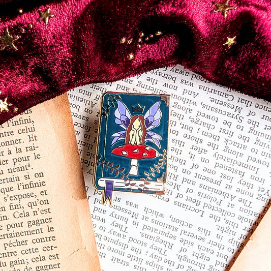 Fairy book enamel pin
