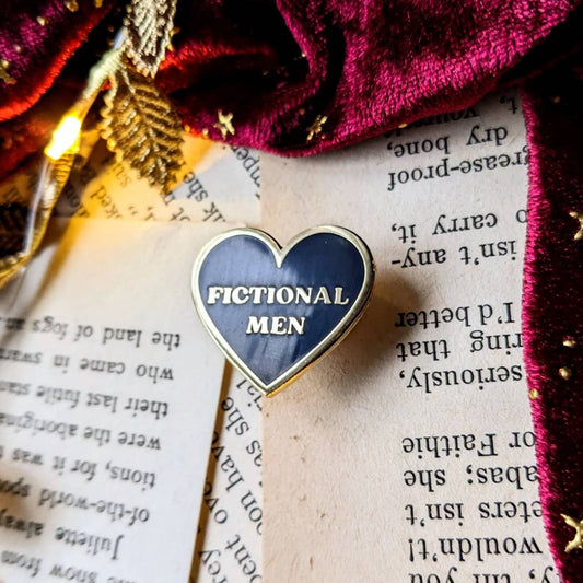 Fictional men heart hard enamel pin