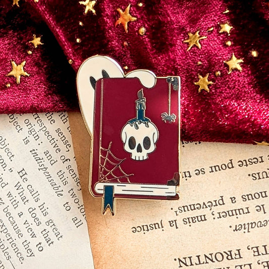 Ghost book enamel pin