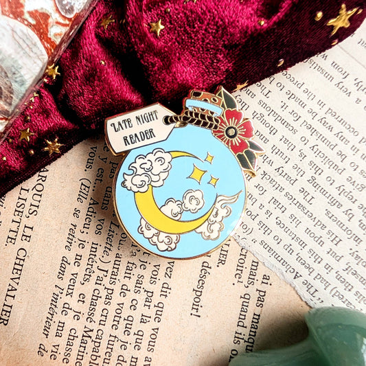 Late Night Reader hard enamel pin