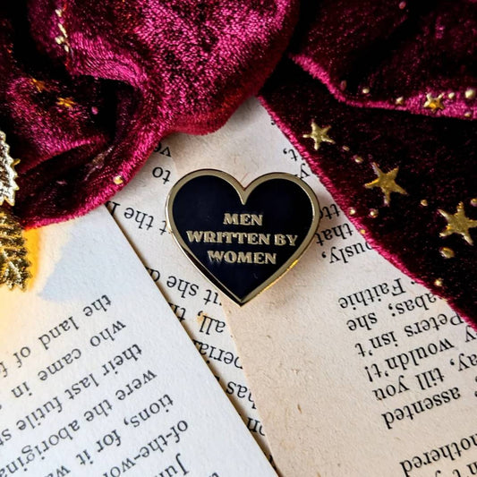 Men written by women heart hard enamel pin