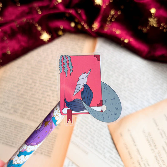 Mermaid book Clear Vinyl sticker