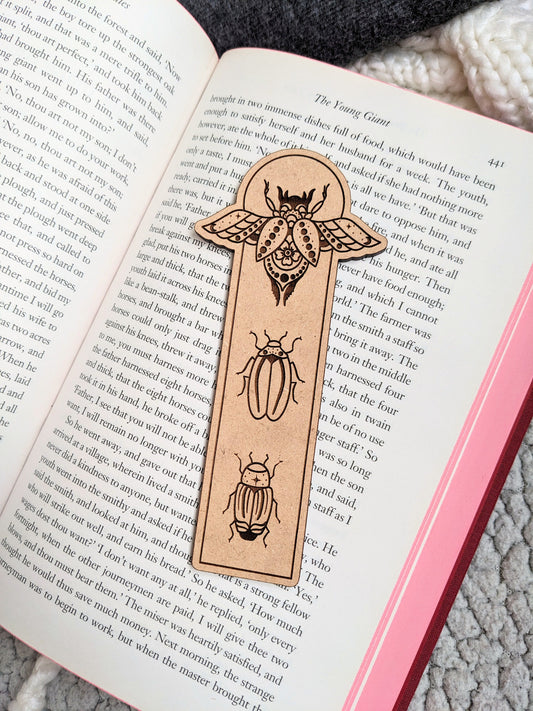 Beetles wooden Bookmark