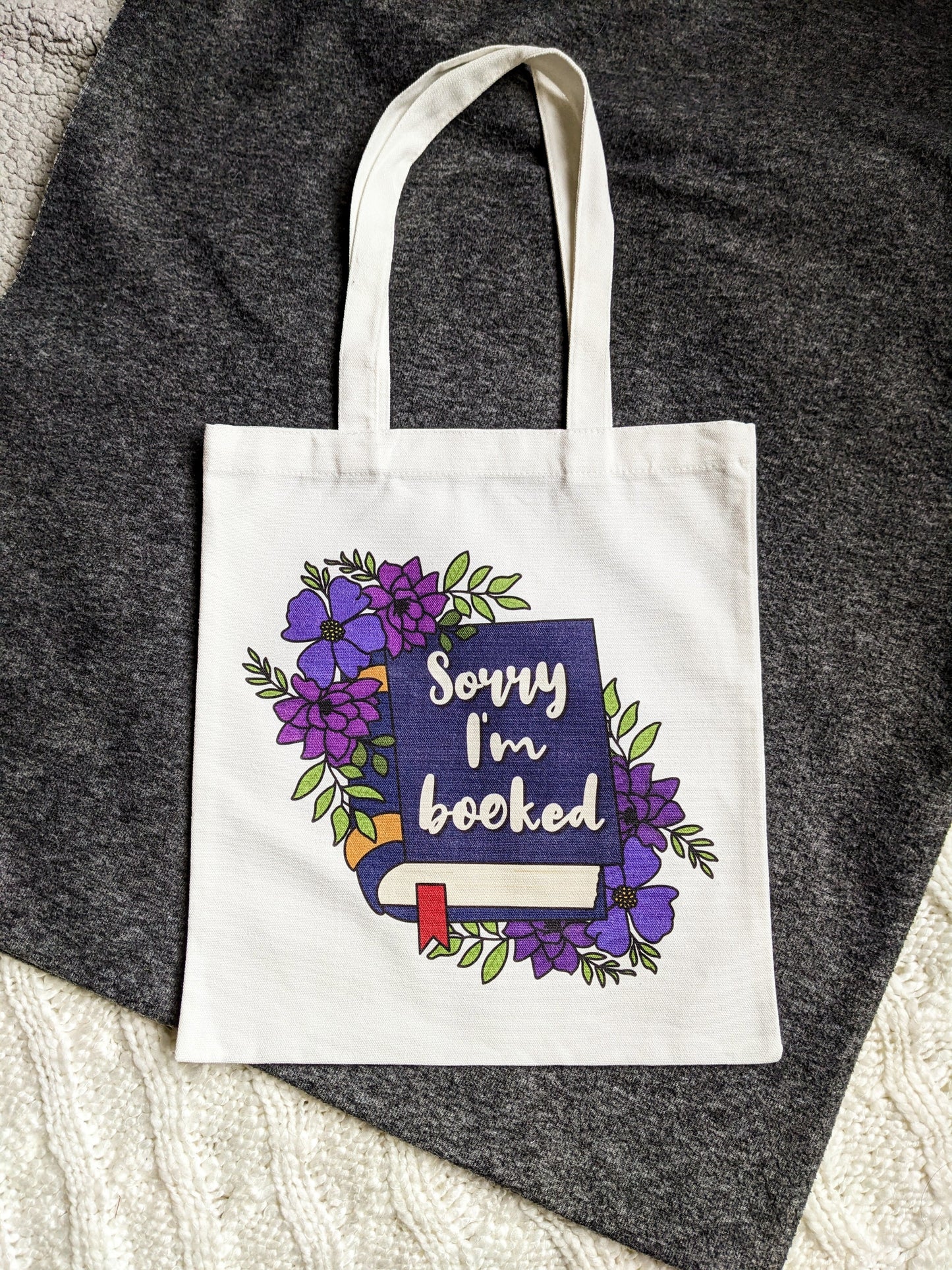 Sorry I'm Booked tote bag