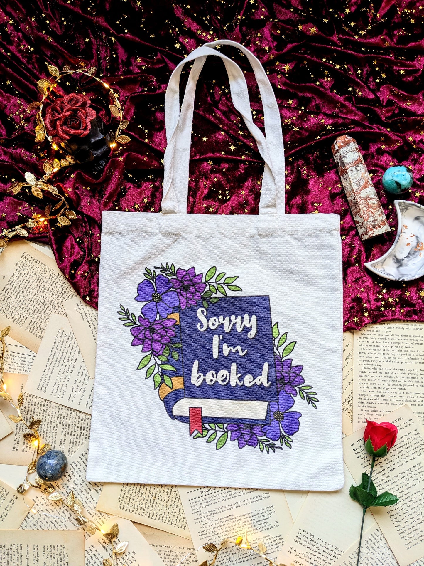 Sorry I'm Booked tote bag