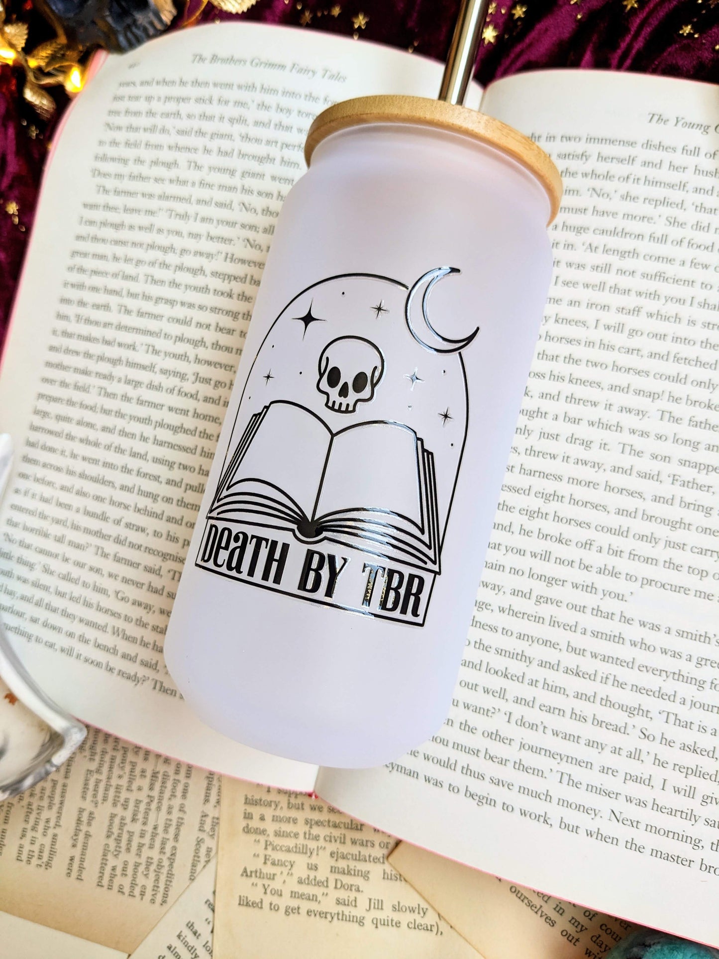 Death by TBR 18oz frosted glass tumbler