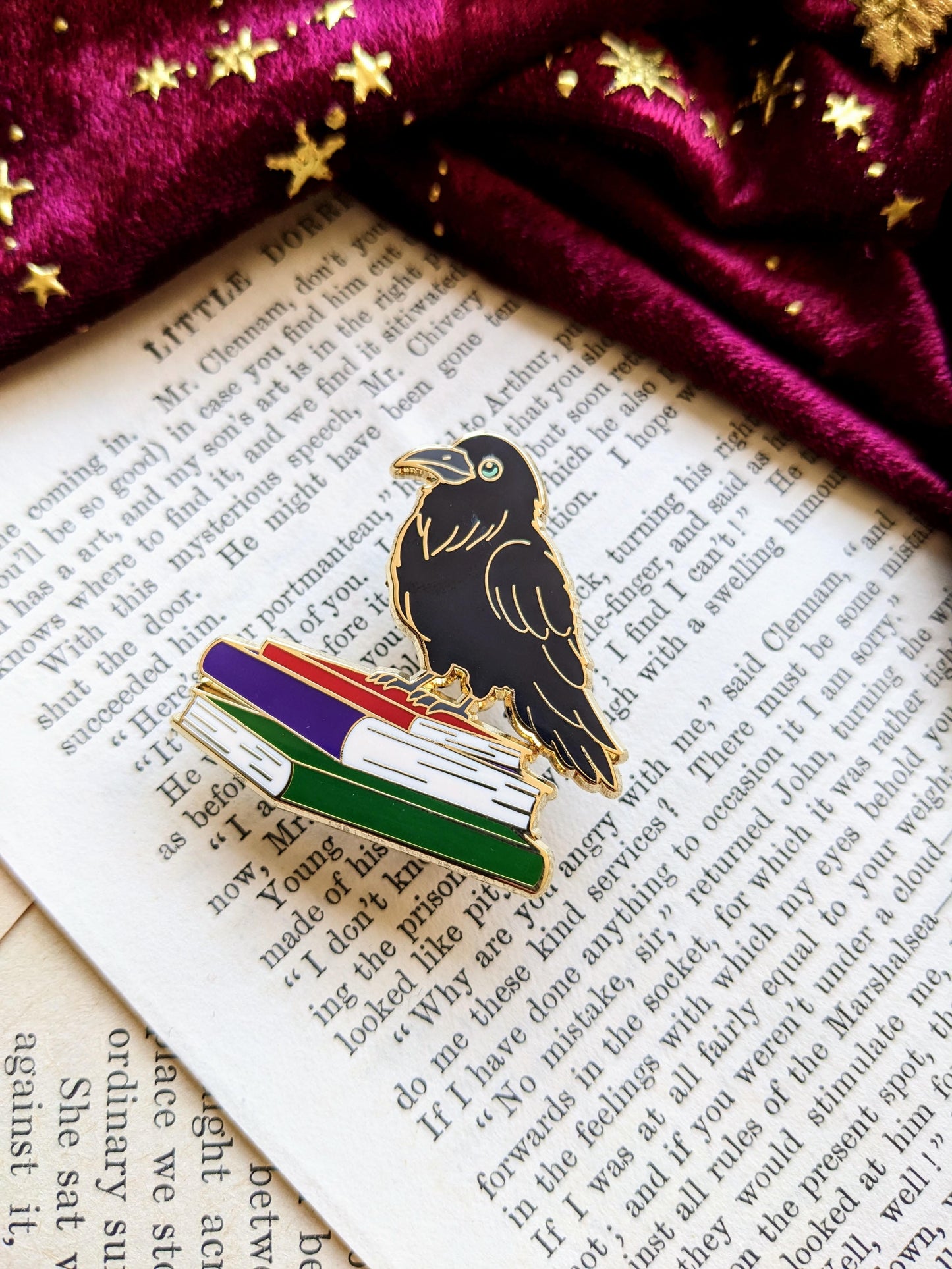 Poe the Raven hard enamel pin