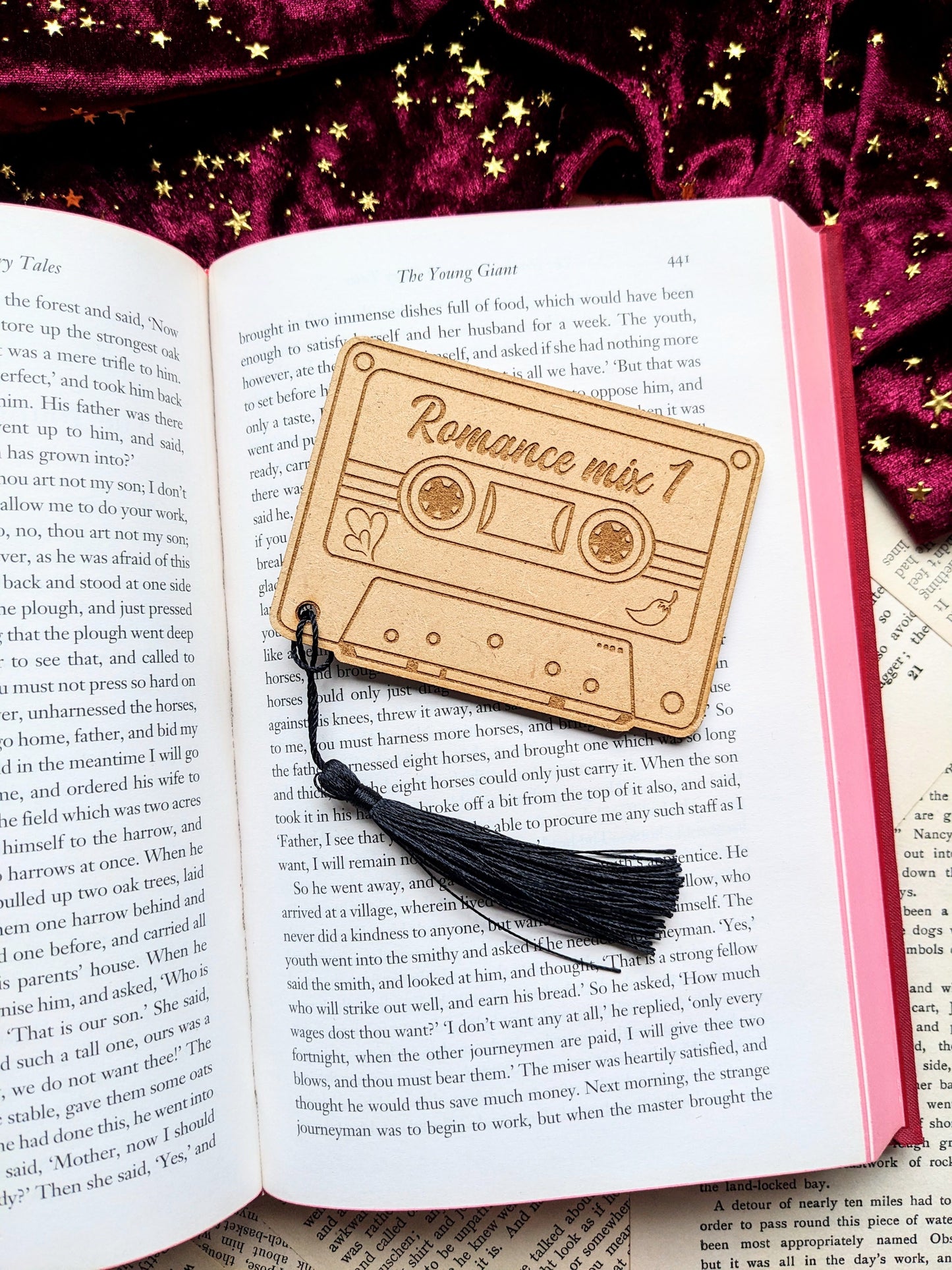 Romance mixtape- Wooden bookmark