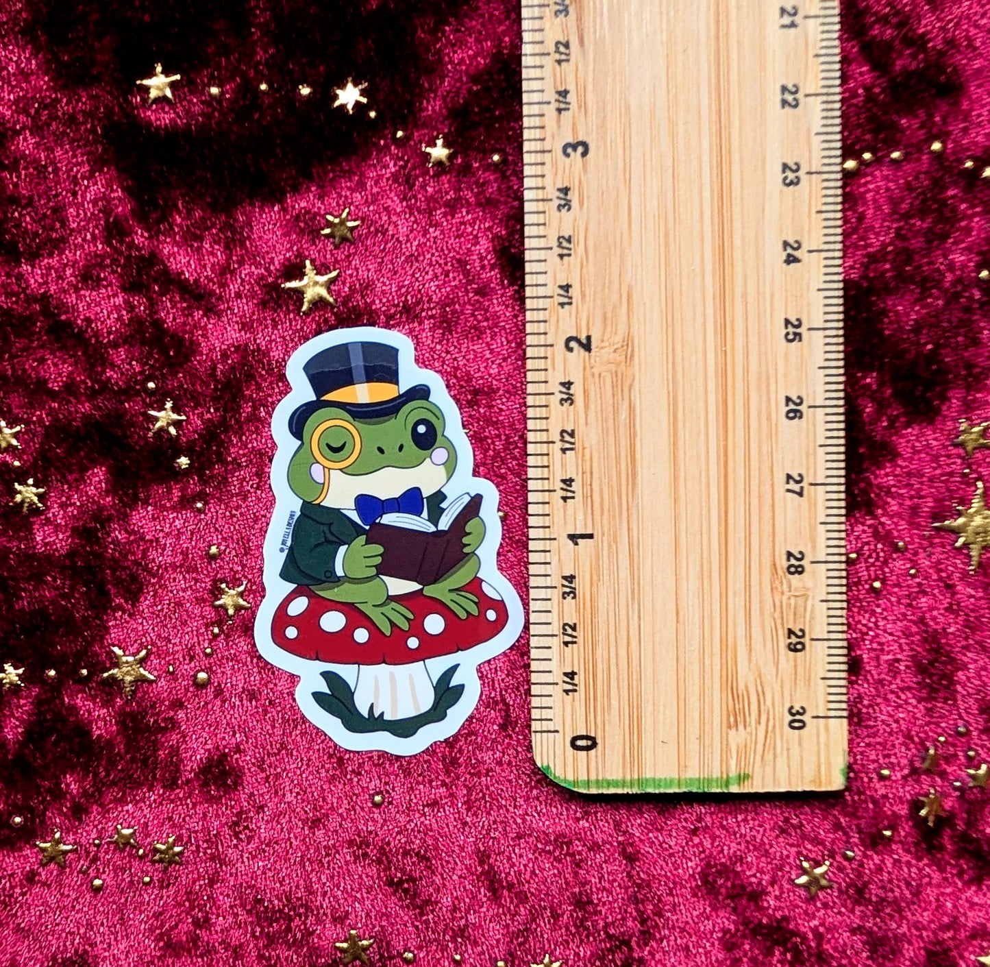 Bookish Frog clear vinyl sticker