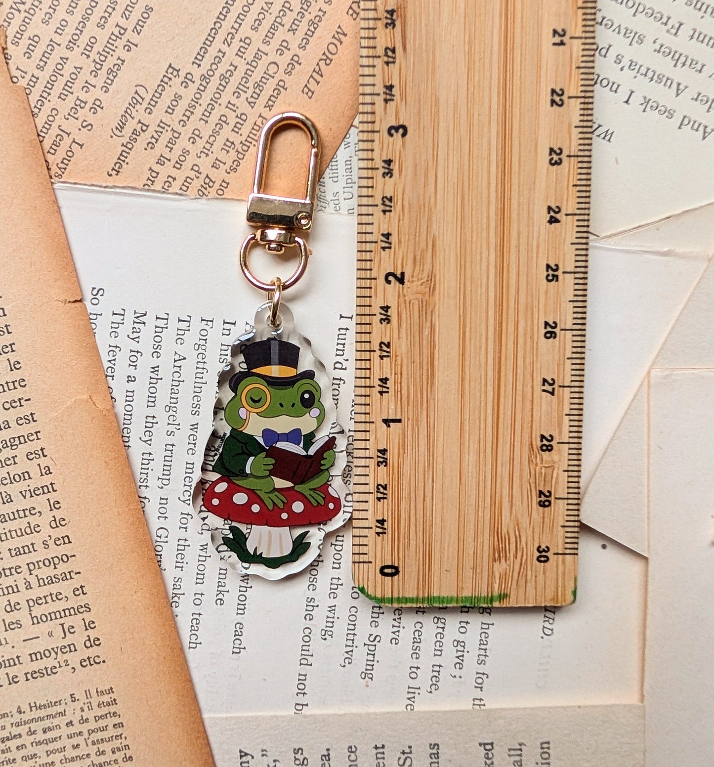 Reading frog key-ring