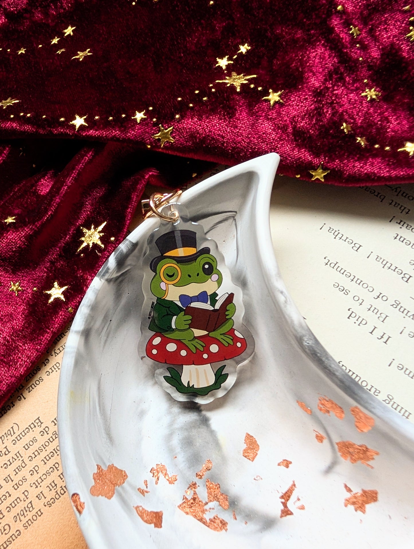Reading frog key-ring