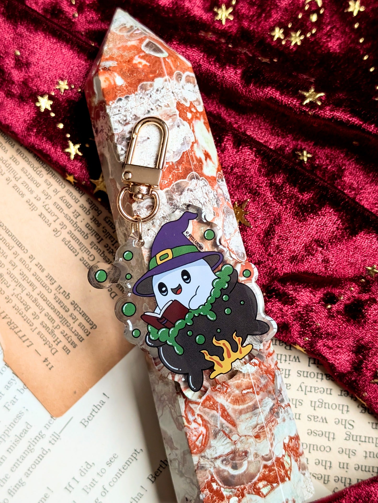 Self care reading ghost key-ring
