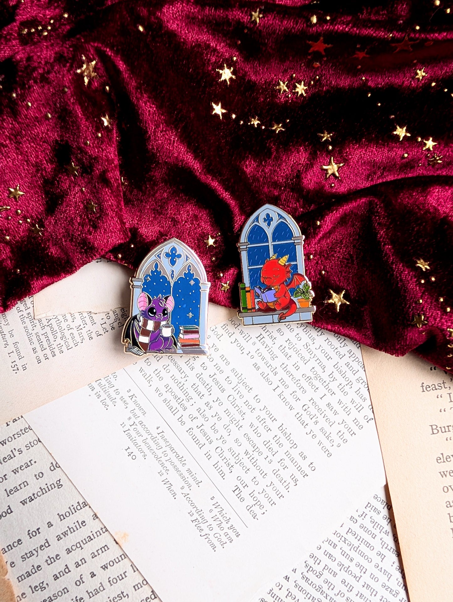 Dawn the bat window enamel pin