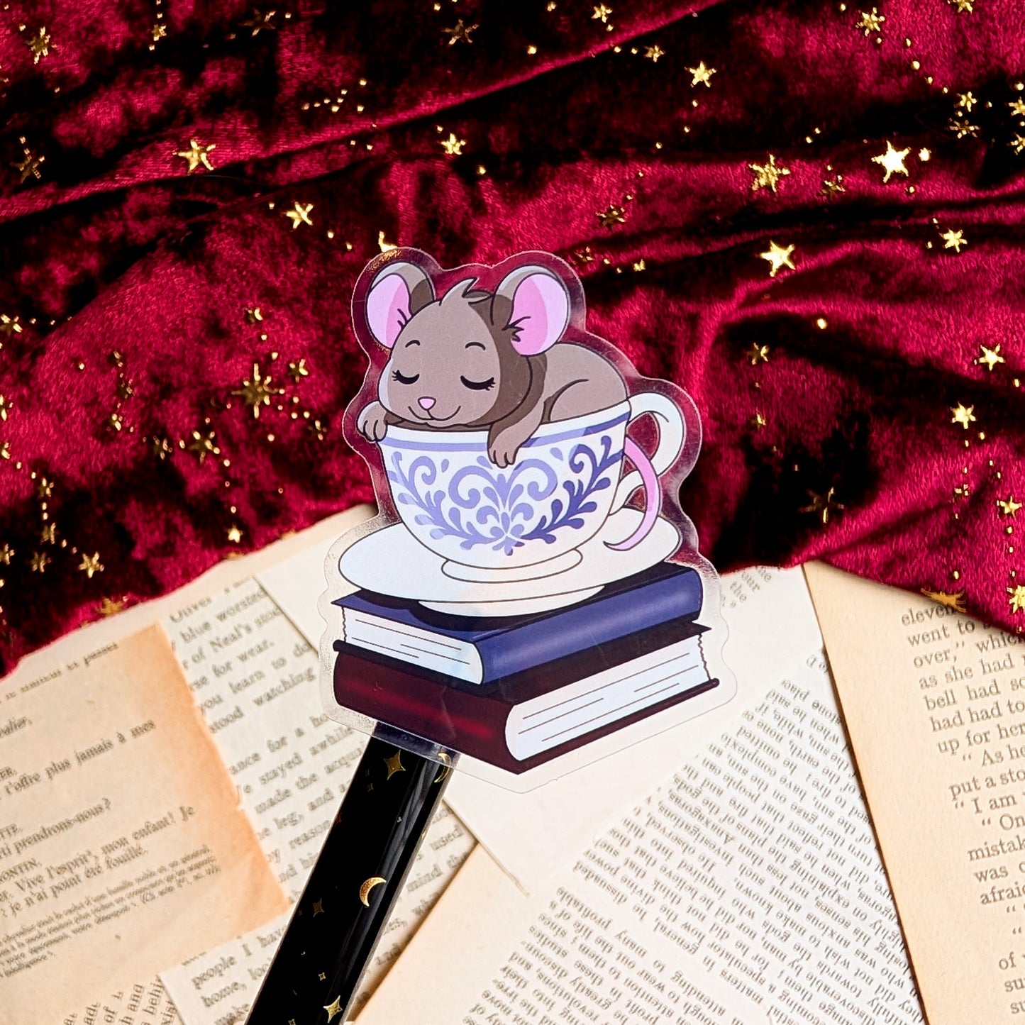 Doris the mouse clear vinyl sticker