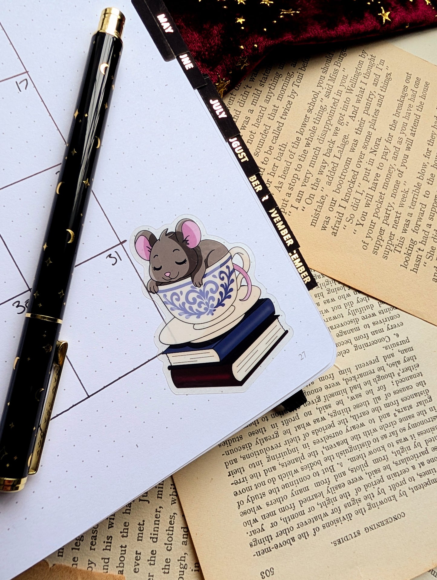 Doris the mouse clear vinyl sticker