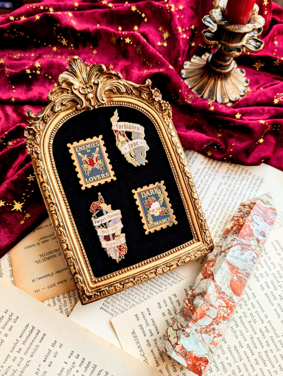 Romance enamel pin set
