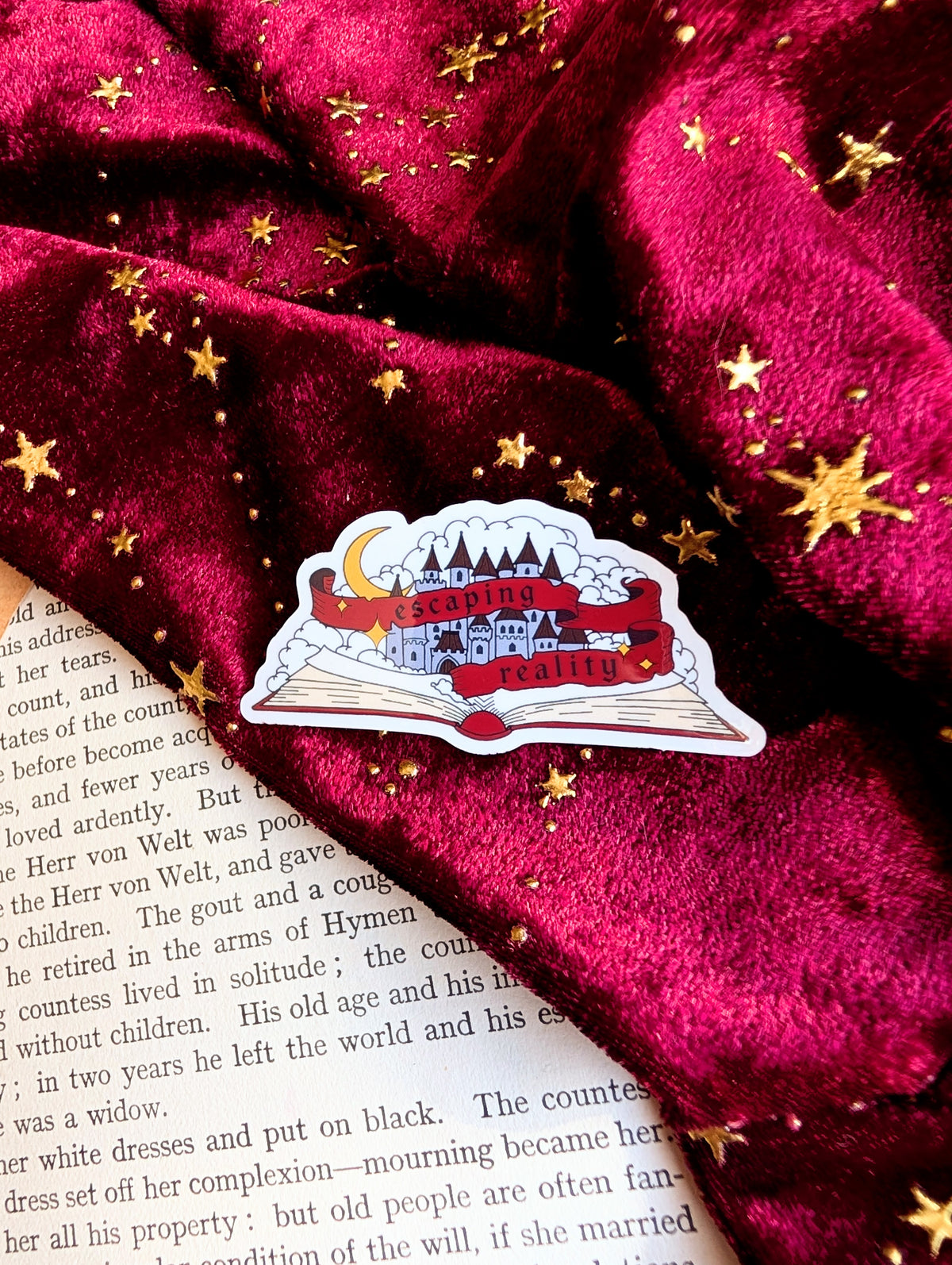 Escaping Reality clear vinyl sticker