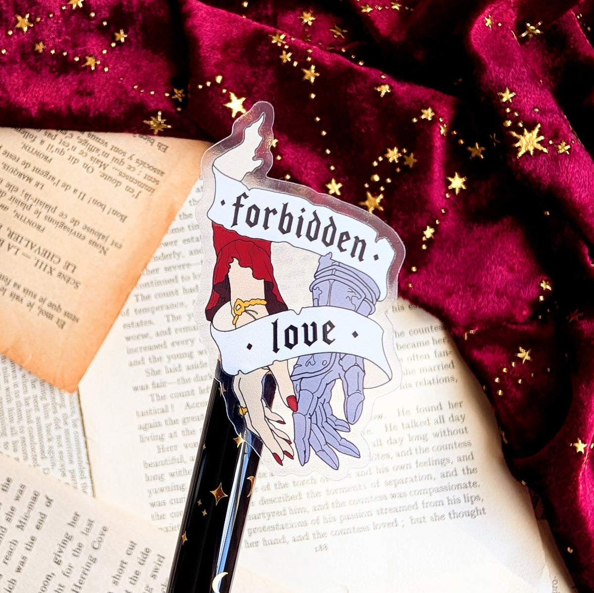 Forbidden Love clear vinyl sticker