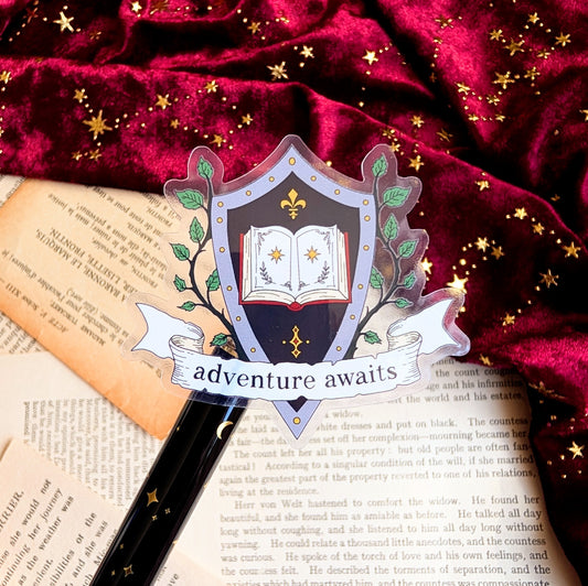Adventure Awaits clear vinyl sticker